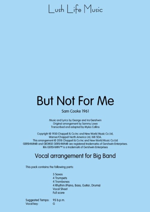 But Not For Me (Vocal Solo with Jazz Ensemble - Score and Parts)